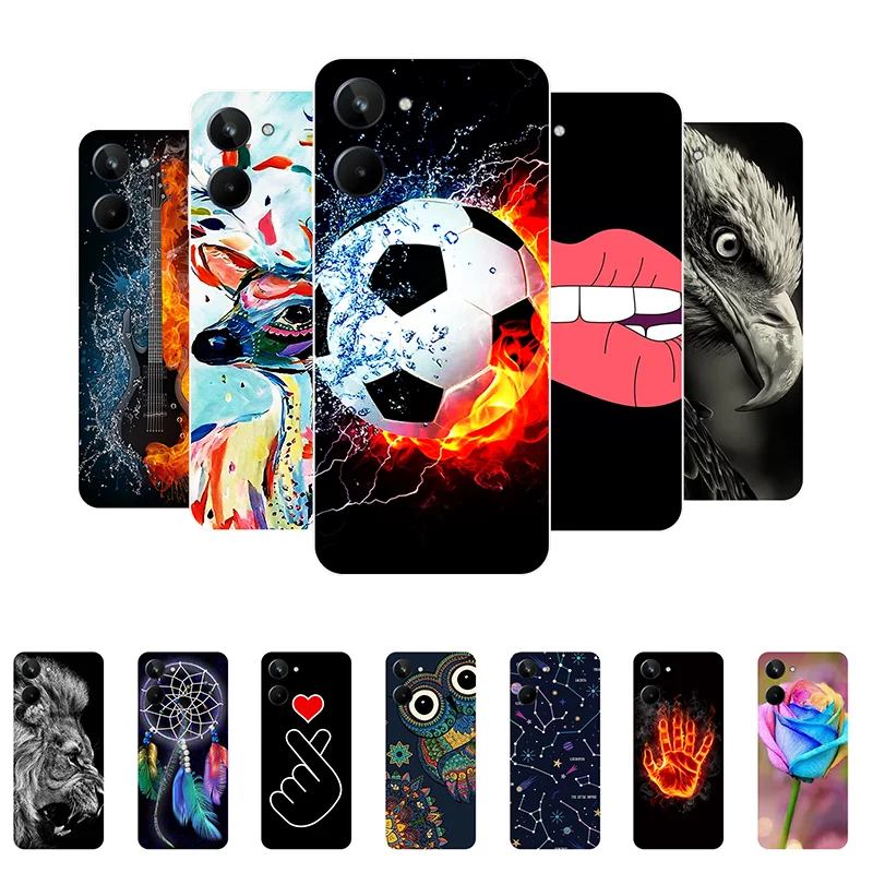 

for Realme 10 Pro 5G Case Football Soft Silicone Back Cases for OPPO Realme 10 Pro Phone Cover Realme 10Pro etui Slim TPU Bumper