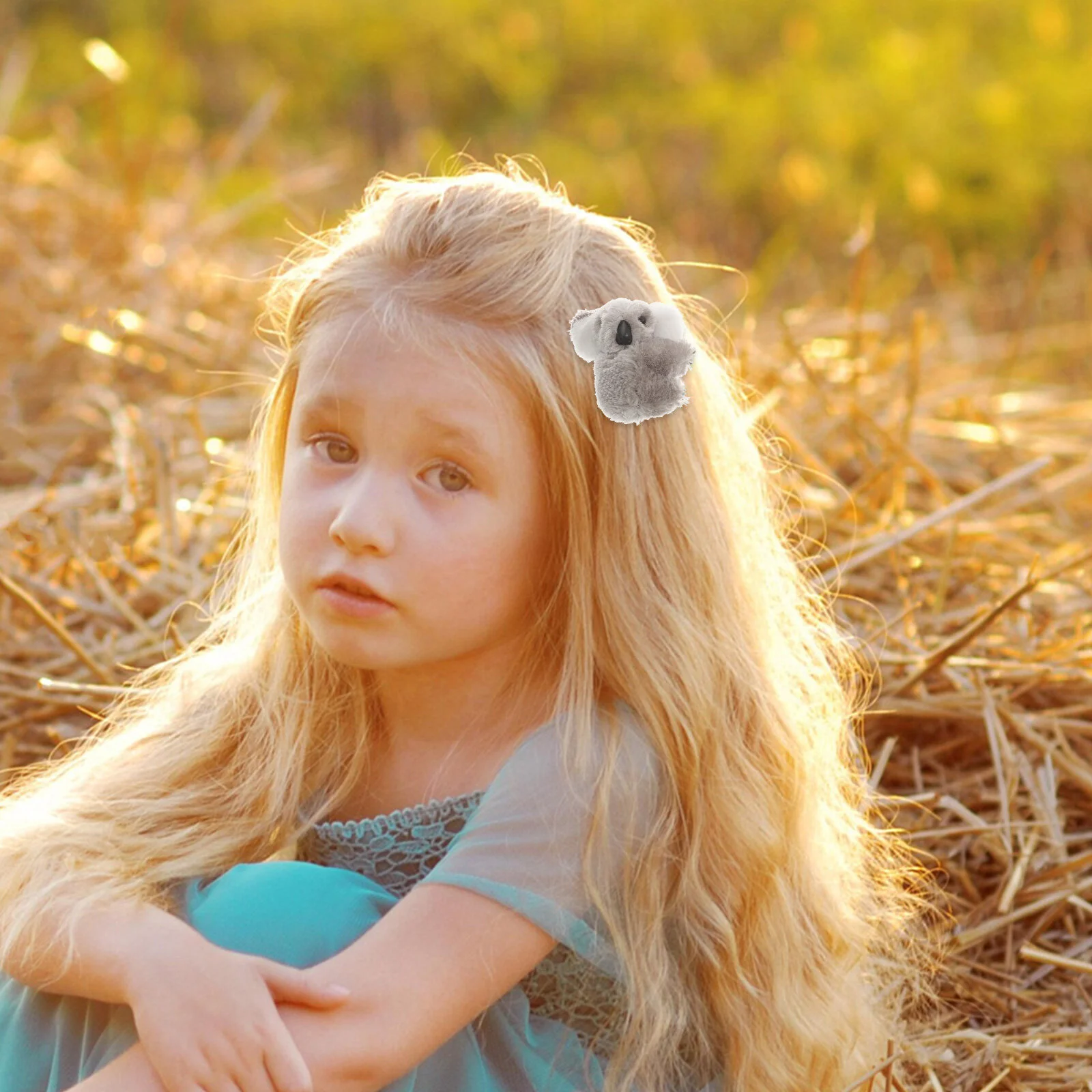 

4 Pcs Kids Hair Accessories Pen Holder Girls Accessory Decoration Flannel Koala Clips Child