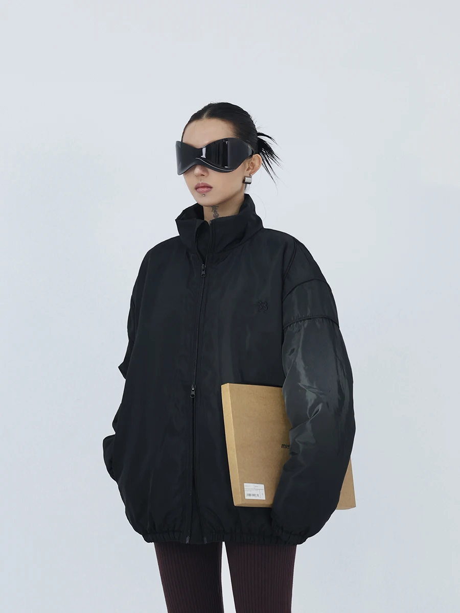 Meizhong Fuzzykon Original Double Liner Anti-skid Cotton Craft Black Logo Embroidery Three-Dimensional Line Profile Cotton-pa...