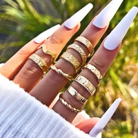 yadelai retro alloy joint ring set simple gothic butterfly snake carving flower ring 2022 fashion trend jewelry accessories