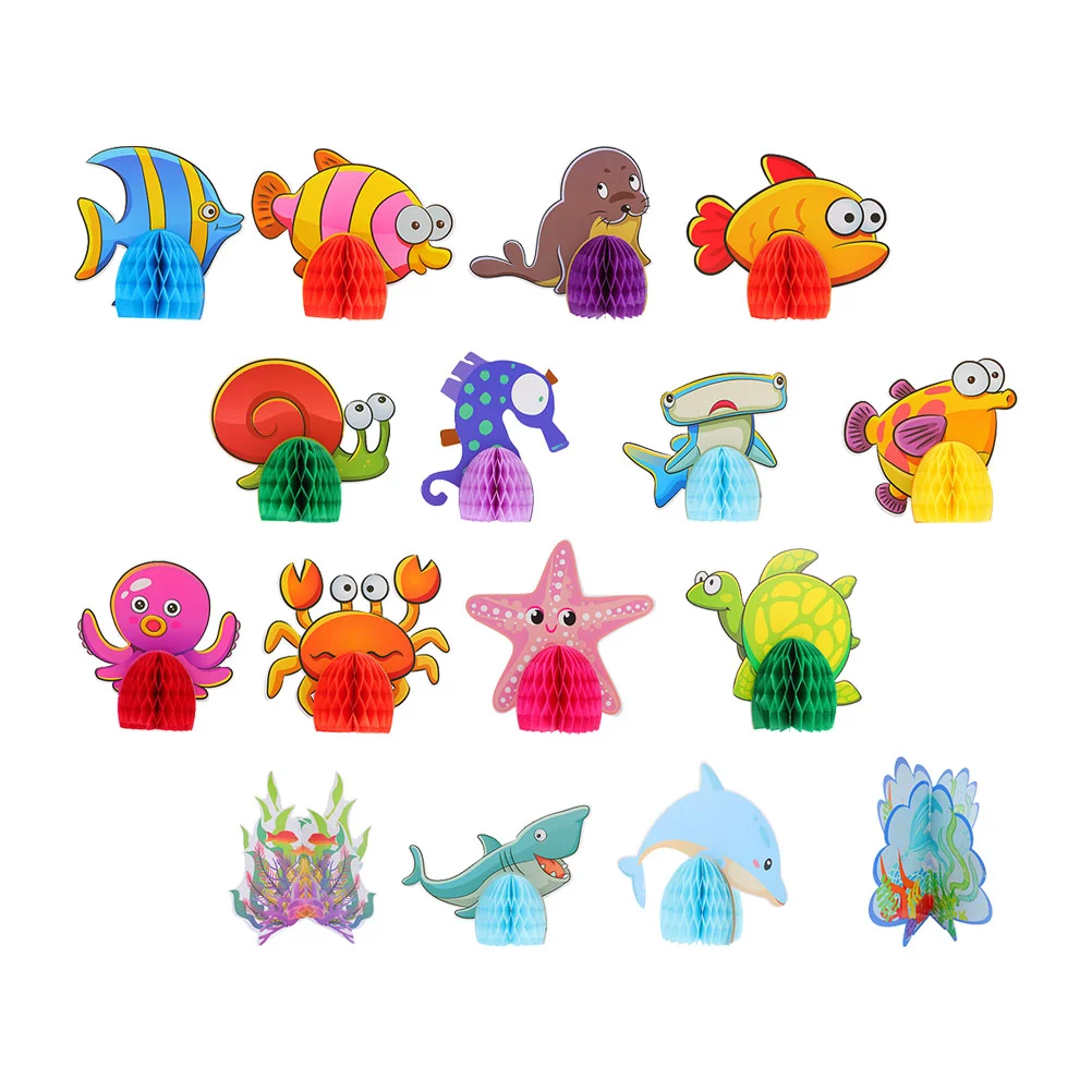 

Центральные части в виде сотовых морских животных, 16 шт., украшения для океан тематической вечерние, праздвечерние чные принадлежности для ...