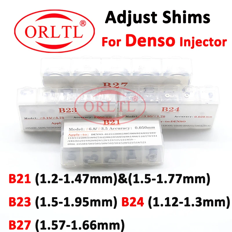 

ORLTL Adjusting Shim B21 B23 B24 B27 Common Rail Injector Adjustment Shim Gasket Washer for DENSO Injectors
