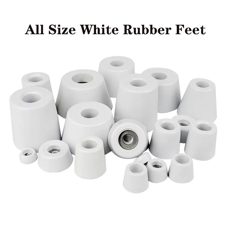 2/4pcs White Cone Rubber Feet Furniture Legs Feet Chair Floor Protector Cushion Non-slip Increase Damping Circular Bumper Pad