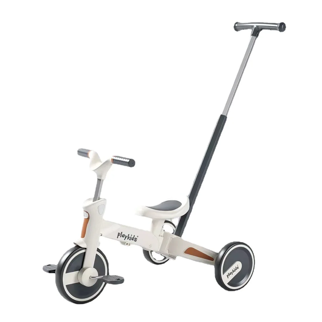 3 in1  tricycle, baby walking artifact, portable, foldable, hand pushing, slippery driving, issued on behalf