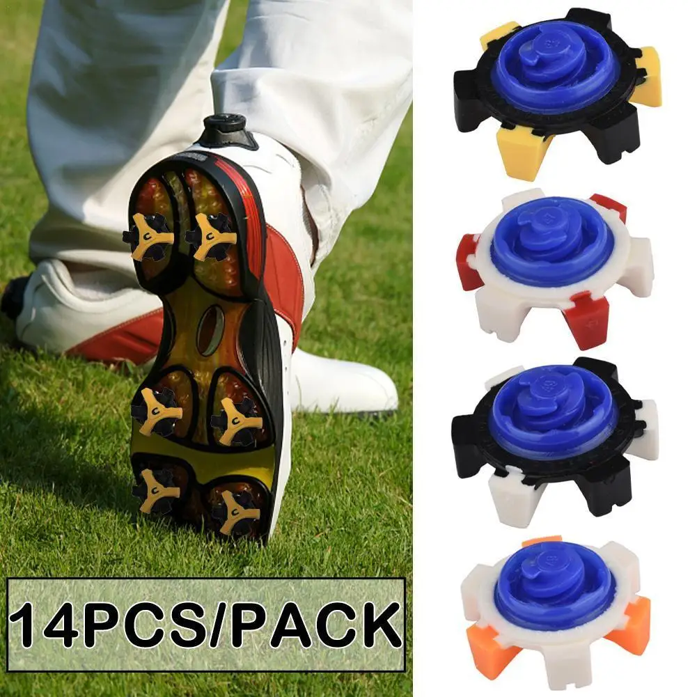 

14 Pcs TPR Golf Shoe Spikes Replacement Champ Cleat Fast Twist Screw Studs Stinger Golf Accessories Training Aids Shoe Spikes