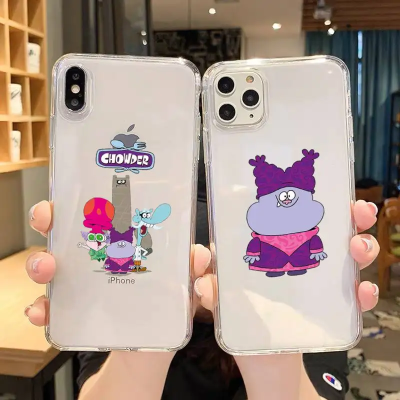 

Cute Chowder cartoon Phone Case For iPhone 11 12 Mini 13 14 Pro XS Max X 8 7 6s Plus 5 SE XR Transparent Shell