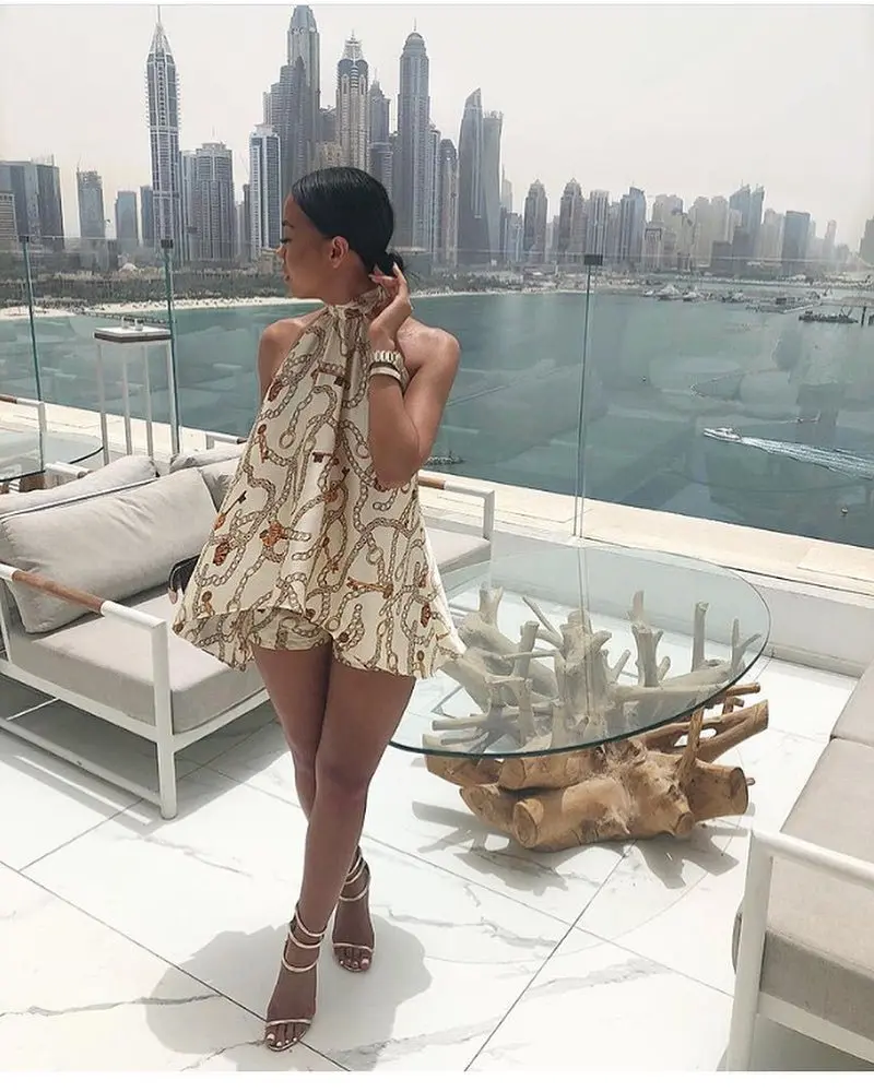 

Женский спортивный костюм из двух предметов, Летний комбинезон с лямкой на шее и открытой спиной, модный сексуальный костюм для ночных клуб...