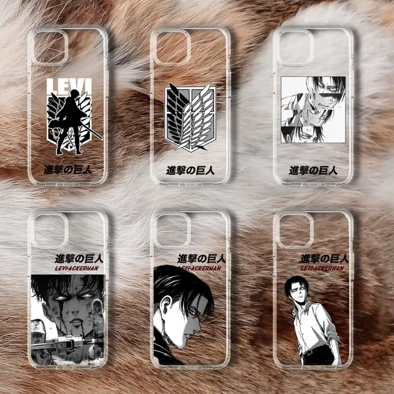 

Attack On Titan Levi Anime Phone Case For iPhone 11 12 Mini 13 14 Pro XS Max X 8 7 6s Plus 5 SE XR Transparent Shell