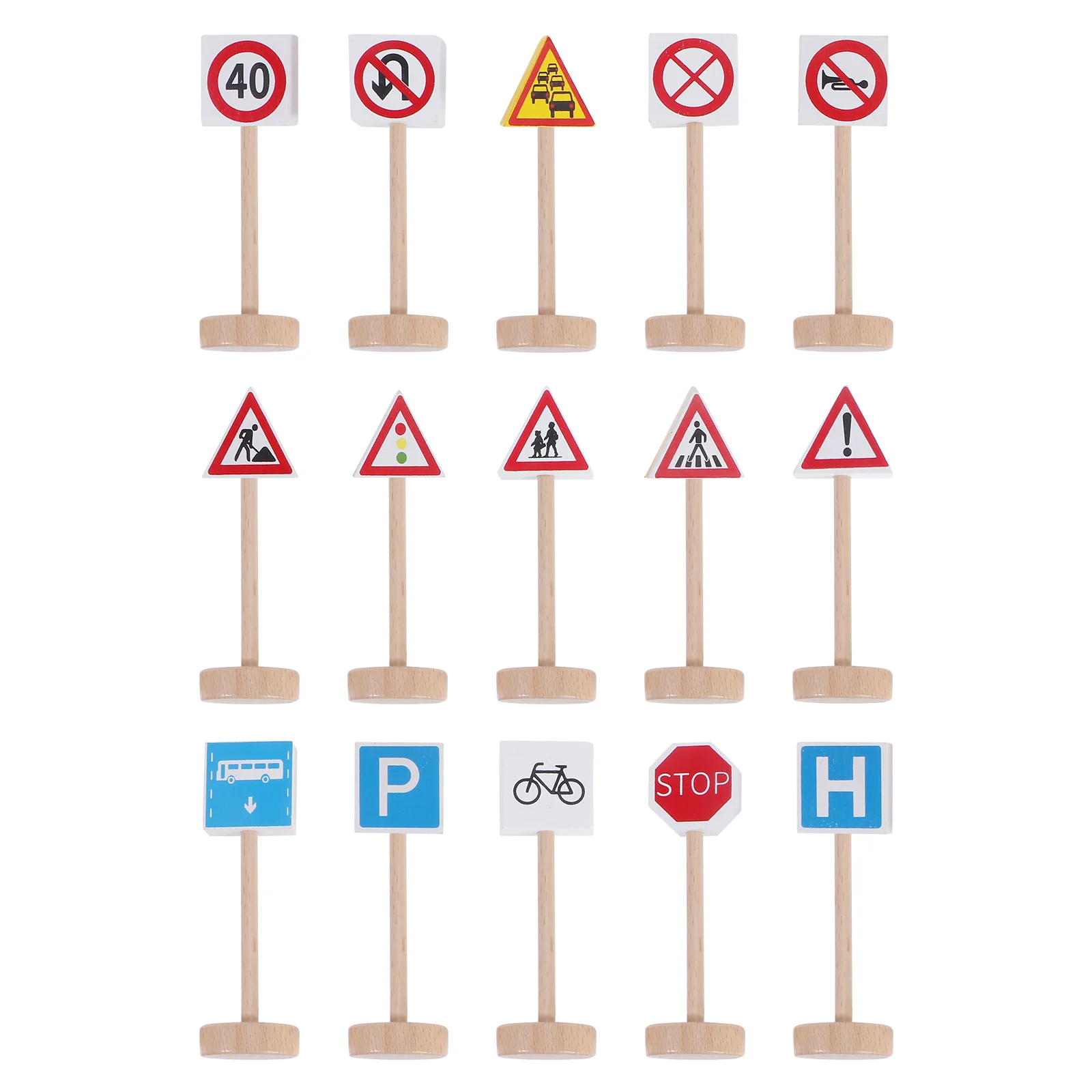 15 шт. знак детские игрушки автомобиль для детей деревянные бамбуковые светофоры
