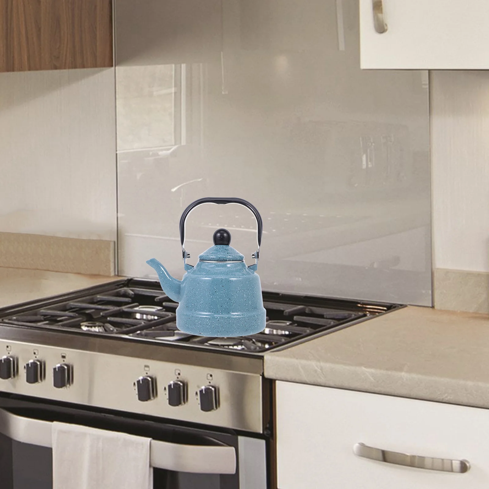 Эмалированный чайник кофеварка горшок для воды кухонный винтажный стекло