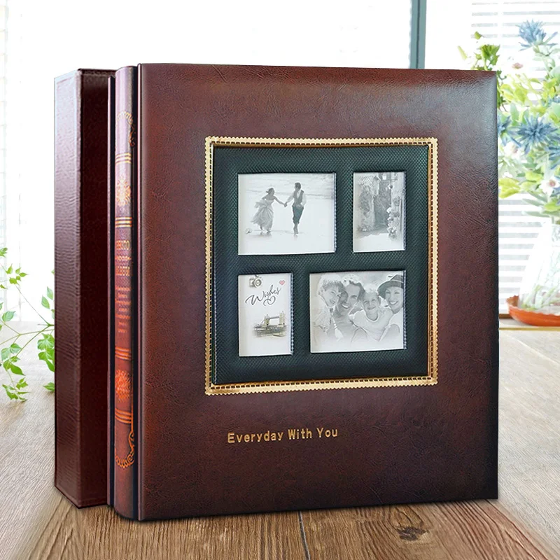

Luxury Leather Photo Album High Capacity Collect Book Photocard Holder Retro Photo Album Inserts Album De Fotos Home Decor 50