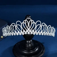 hibride cz tiaras and crowns for women wedding party hair jewelry geometric big fashion headband bridal accesories bijoux c 84