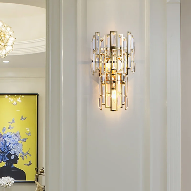 

Современная хрустальная Современная стильная мердивенная светодиодная настенная лампа для спальни