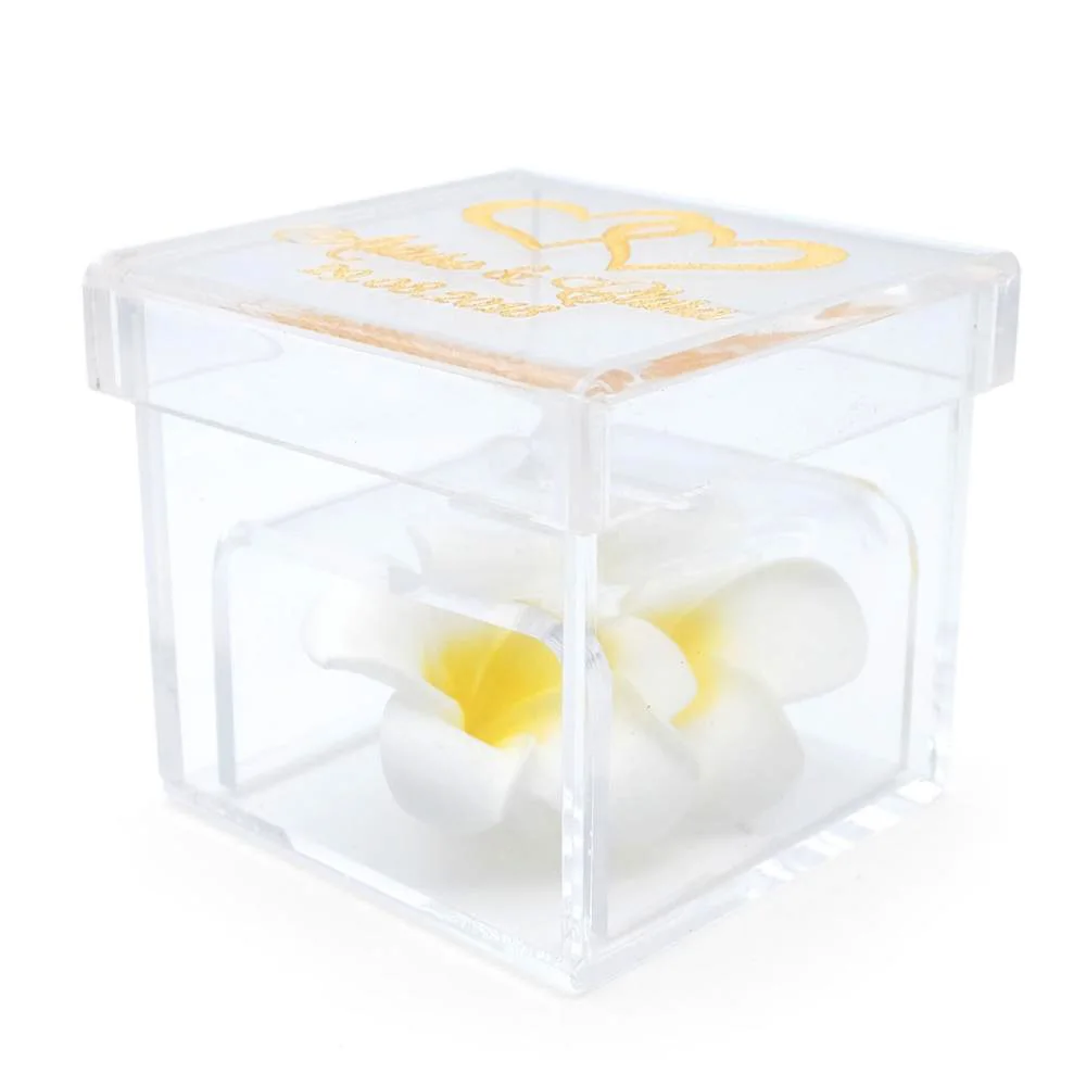 Acrylic Wedding Ring Holder Personalized Wedding Ring Bearer Box Custom Wedding Ring Box Clear Acrylic Jewelry Box