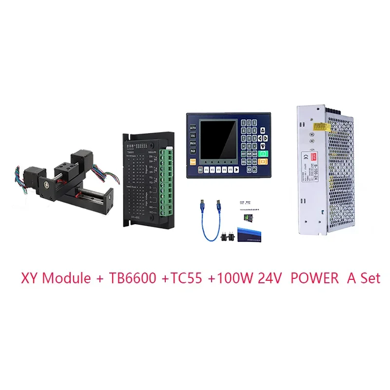 

Линейные направляющие шагового двигателя NEMA11, индивидуальный модуль модели XY XZ с драйвером TB6600, TC55, 2-осевой контроллер, раздвижной стол с ЧПУ