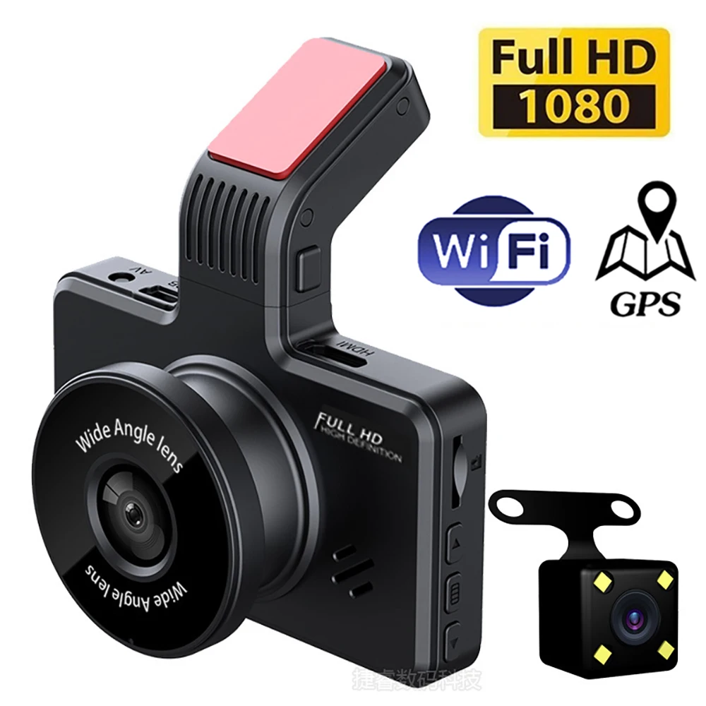 

Dash Cam WiFi Car DVR 4.0 Full HD 1080P Rear View Vehicle Camera Video Recorder Auto Dashcam Black Box GPS Track Car Accessories