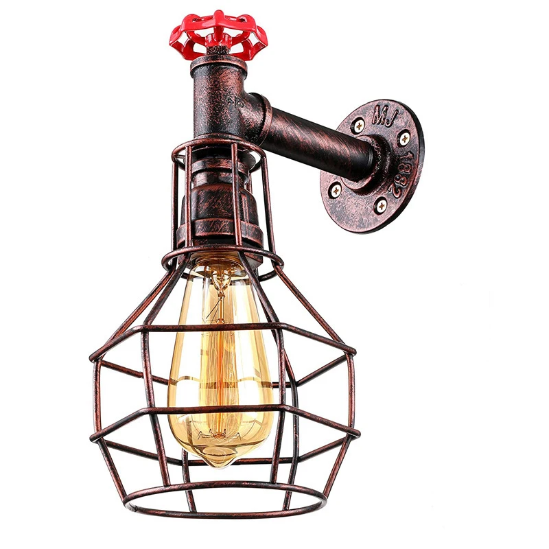 Loft Industrial Style Living Room Dining Room Creative Water Pipe   Shop Art Nostalgic Wall Lamp