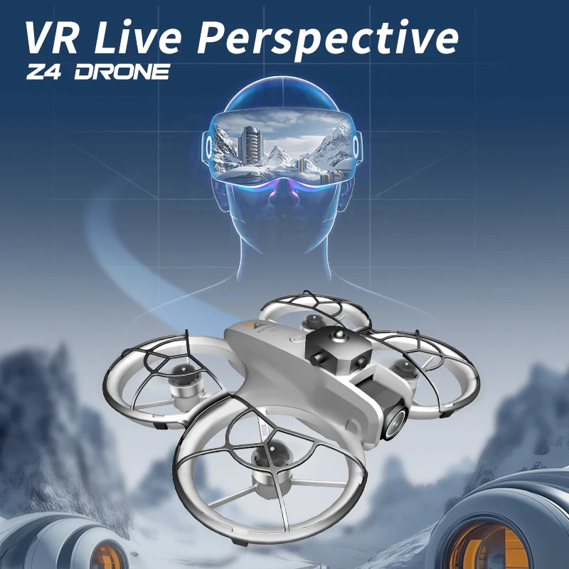 Дрон Z4 VR 4K HD для аэрофотосъемки с бесщеточным двигателем, оптическим позиционированием, двойной камерой и функцией обхода препятствий, радиоуправляемый (art.: 3920dc2edcb2a) - 3920dc2edcb2a