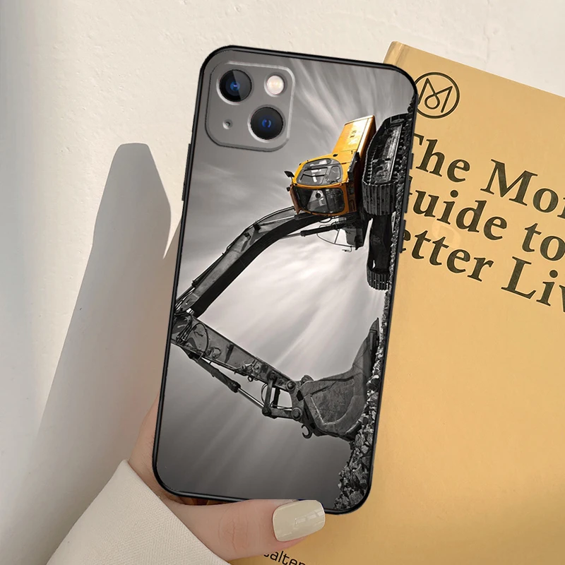 Фото Чехол для экскаватора для iPhone 16 15 14 Pro Max Plus 13 12 Mini 11 Pro Max, задняя крышка №3