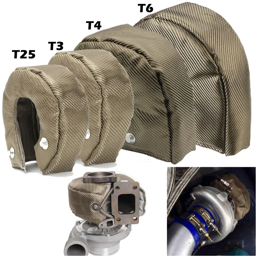 

100% Full Titanium T3 Turbo Charger Heat Shield Cover Blanket Fit For : T2 T25 T28 GT28 GT30 GT35 Car Accessories