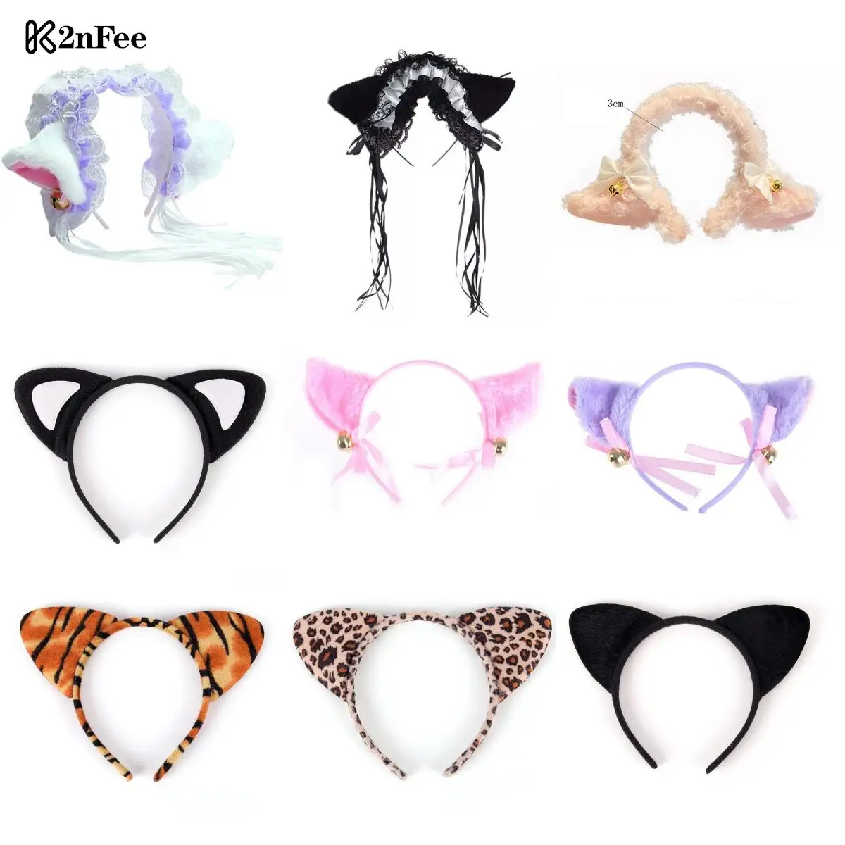 

1PCS Cosplay Gothic Lolita Maid Cat Ear Anime Party Costume Masquerade Halloween Cat Ear Headband Bell Headwear Headband