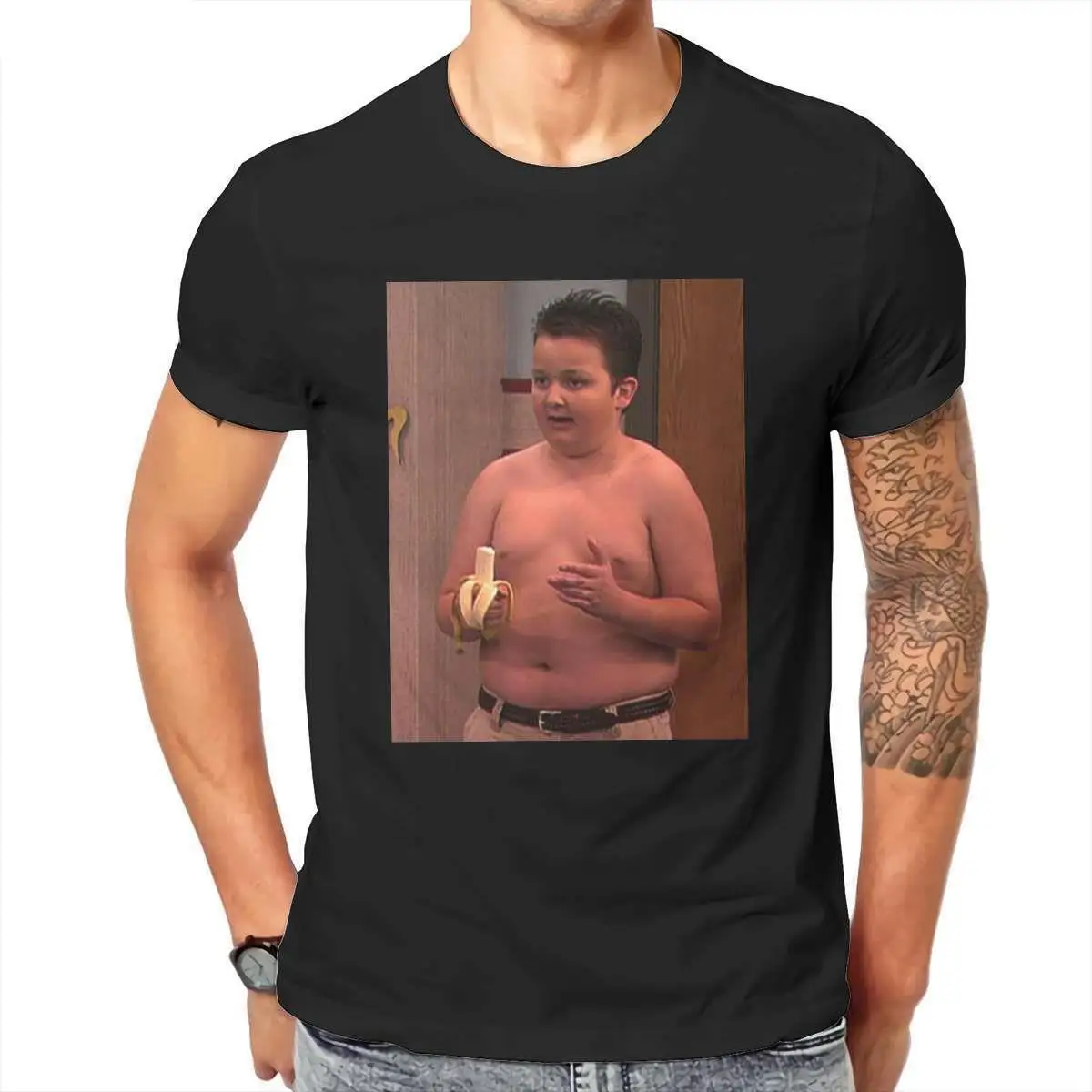 

Wholesale Gibby From ICarly print Fashion O-neck design Mens Clothes 178448