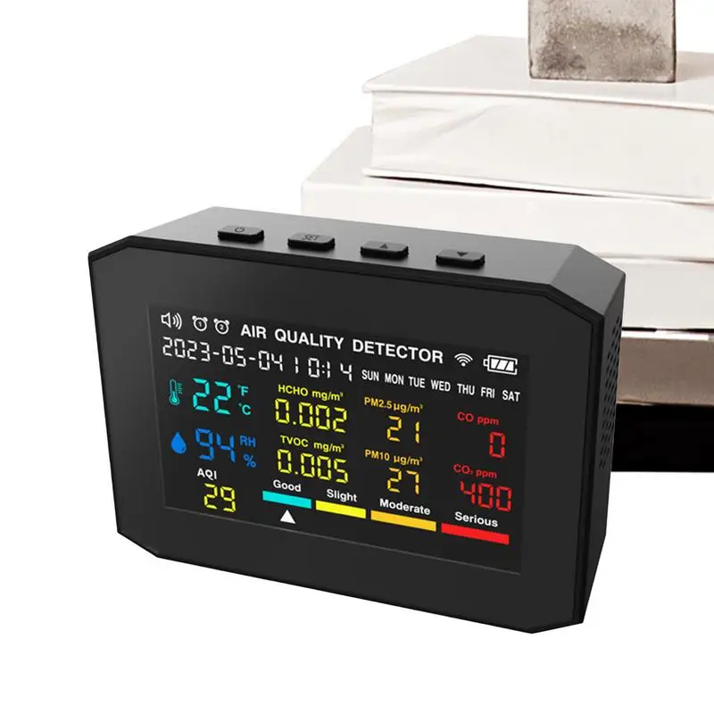 

CO2 Meter 10 In 1 Temperature Humidity Air Tester Alarm Clock Air Quality Monitor Portable CO2 Monitor Meter Carbon Monoxide