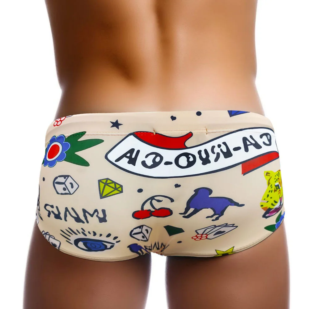 

Men's Swimwear Swimsuits Swim Boxer Briefs Cartoon Leopard Sexy Men Swimming Trunks Surfing Board Shorts Basic Brazilian