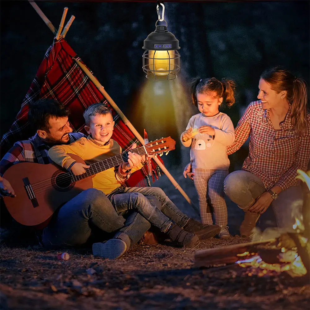 Винтажный металлический подвесной мини-фонарь с аккумулятором 3600 мАч теплый