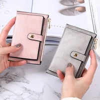 fashion women wallets leather female purse mini hasp solid multi cards holder coin short wallets slim small wallet zipper hasp