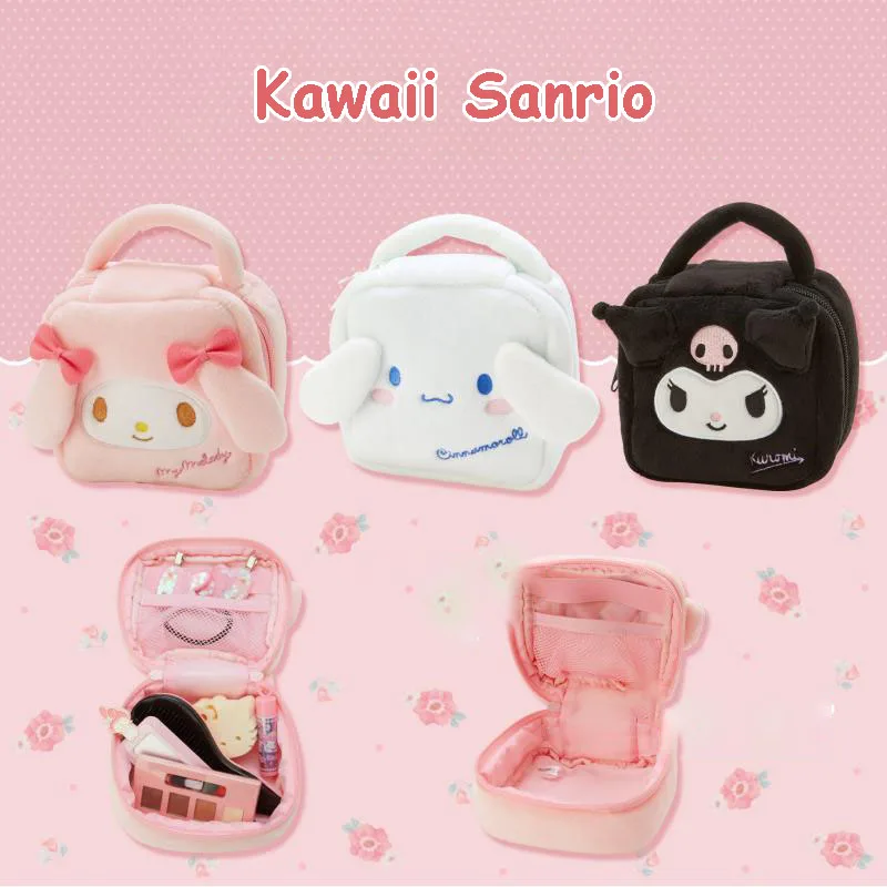 

New Sanrio Storage Bag Kawaii Mymelody Cinnamoroll Kuromi Cartoon Cosmetic Bag Portable Mini Small Lipstick Storage Bag