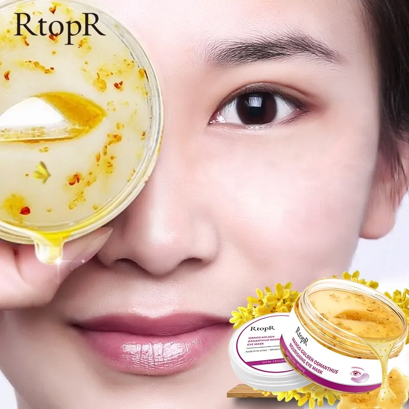 40Pcs/Box Eye Mask Mango Golden Osmanthus Bright And Nourishing  Skin Care Anti-Puffiness Dark Circle Anti-Aging Treatment Mask