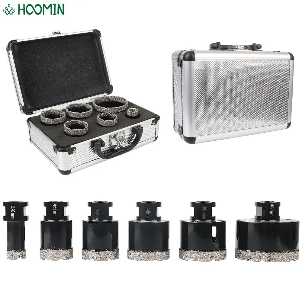 

Набор корончатых сверл для сухого алмазного бурения, 6 шт., Набор пил для пайки, резьба M14, короны фарфоровой плитки, гранита, мрамора, инструменты для пилы