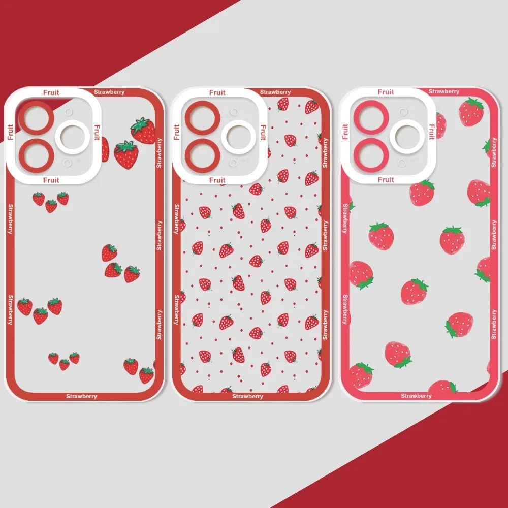 

Cartoon Fruit strawberry Phone Case Phone Case for iPhone 11 12 13 Mini Pro Max 14 Pro Max Case shell Funda Cover