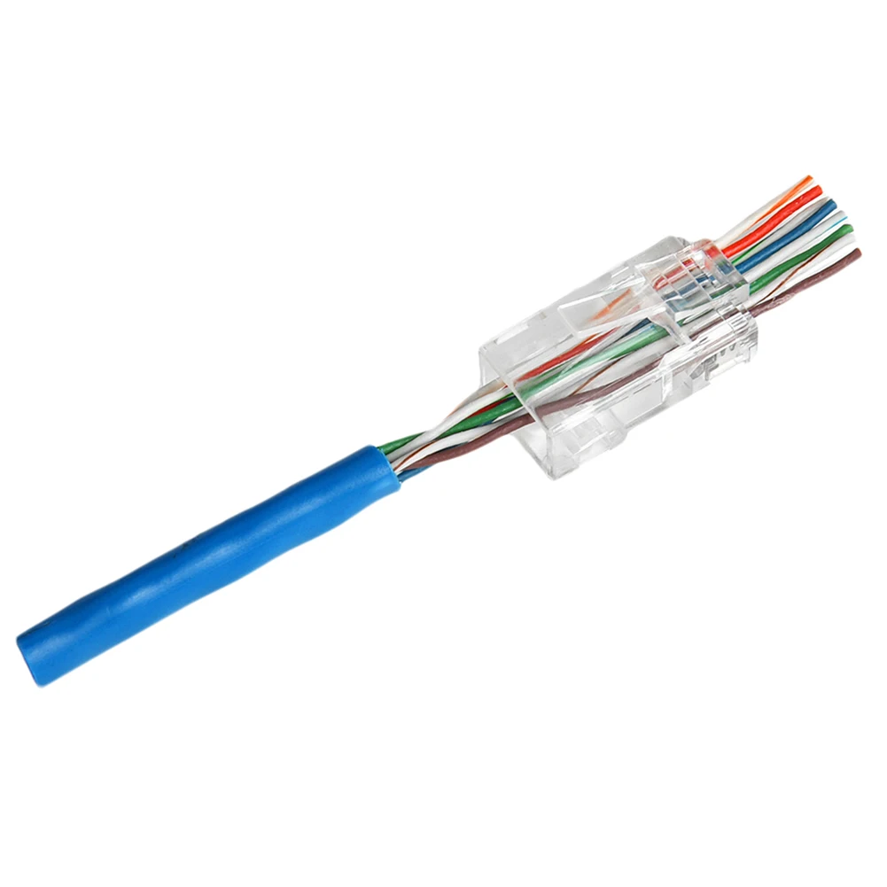 

50Pc CAT6 Plug Network Cable Modular Gold Plated Network Modular Plug Crimper 8P8C Modular Ethernet Cable Head Plug For Network