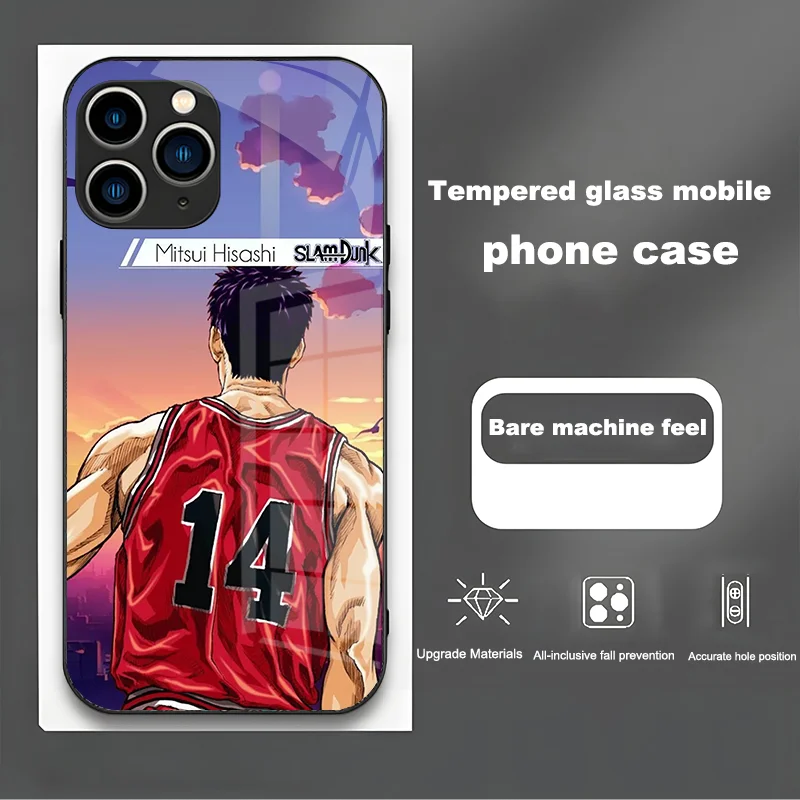 

Cartoon Movie Slam Dunk For IPhone 12Pro 12 13 11 Pro Mini X xs max XR 8 7 6s Plus SE 2020 tempered glass mobile phones case