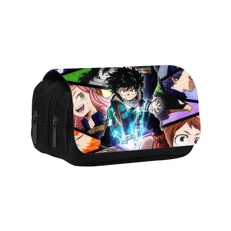 

My Hero Academia Pencil Bags Anime Midoriya Izuku Double Layer Pencil Cases High Capacity Storage Stationery Student Supplies
