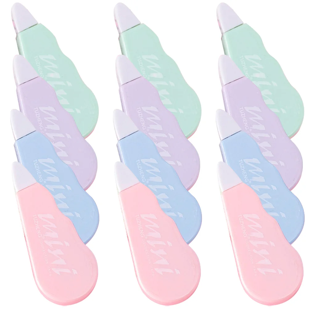 

12 Pcs Students Correction Tape Mini Correction Tape Students Studying White Out Daily White-out Erasers Kids Portable Food