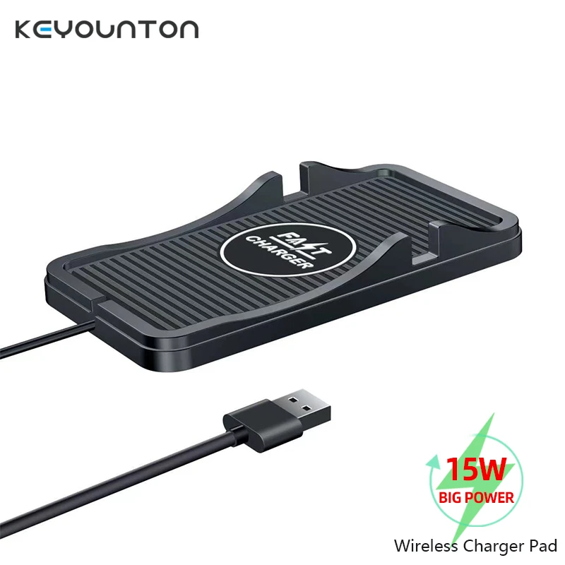 

15W Car Fast Wireless Charger Pad Dock for iPhone 14 Plus 13 12 ProMax Samsung S21 S22 S23 Qi Fast Charging Station Phone Holder