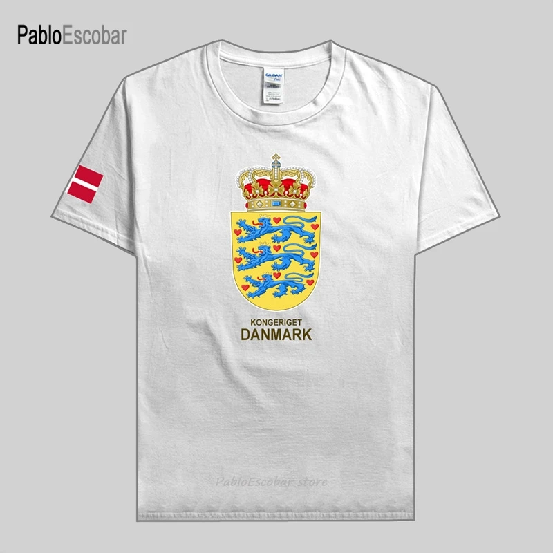 Дания датские мужские футболки модные государственная футболка 100% хлопок для