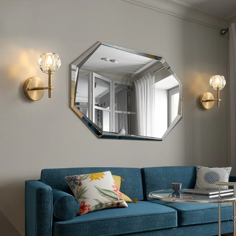 Современные медные настенные светильники G9 Villa Hotel Crystal Wall Light Скандинавский