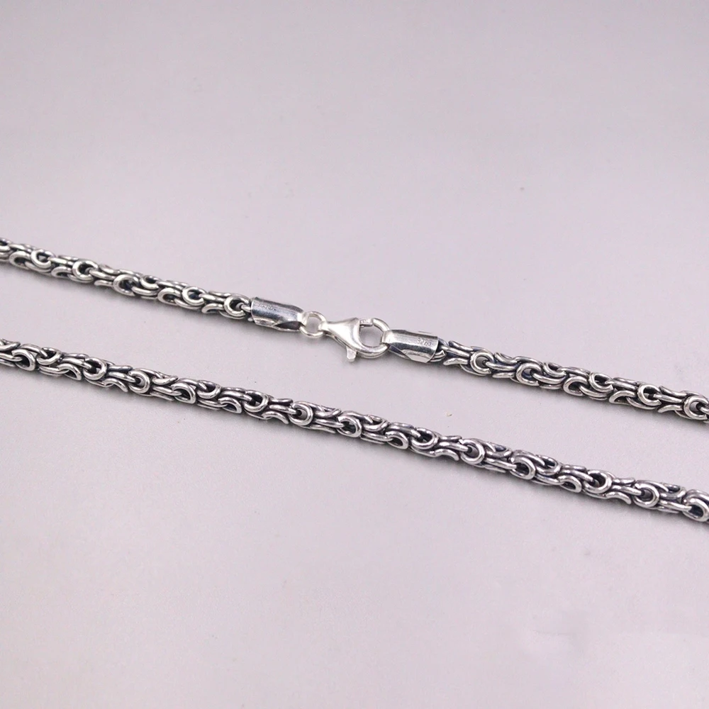 Настоящая твердая цепочка из стерлингового серебра 925 пробы мужская с хвостом