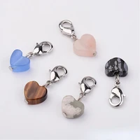 50pcslot natural synthetic mixed gemstone pendants with brass lobster claw clasps platinum jewellery crafts wholesale