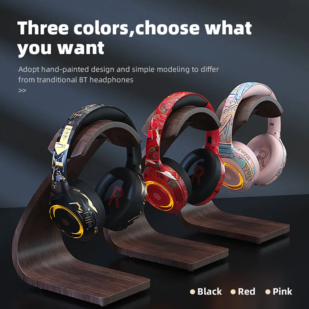 

LED Gaming Wireless Headphones HIFI Bass With Detachable Microphone For Playstation 5 Cell phone PC Bluetooth Gamer Headsets-001