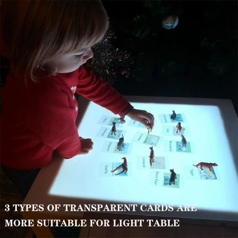 

Игрушки Монтессори, светлый стол, карточки с животными, языковой материал, Детские обучающие игрушки, обучающая помощь, Рождественский подарок G45Y