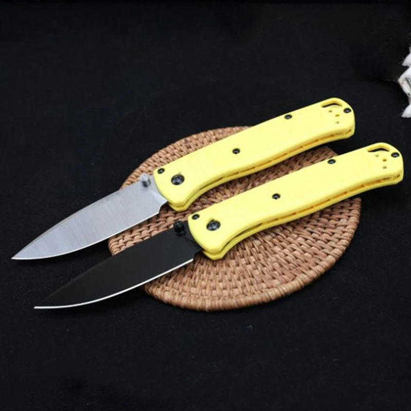 

Складной нож BM 535 с лезвием D2, желтый полимерный ручной нож для кемпинга, самообороны, портативный карманный нож