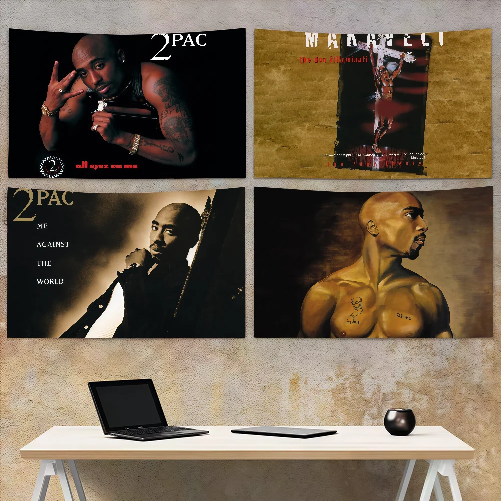 Фото Украшение флага рэпера All Eyez on Me, 2 упаковки, художественный пикник, T-Tu-pac, вечерние дома, S-Sha-kurS, подвесной баннер для кемпинга, вечеринки на открытом воздухе №1