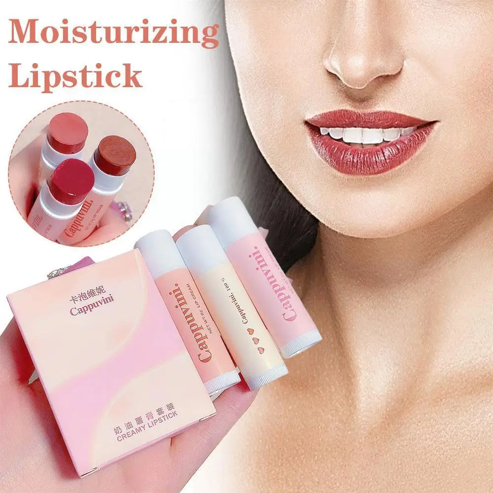 

Lipstick 3 Colors Lip Nourishing Lasting Colored Lipstick Colored Care Lip Lips Lip Balm Makeup Lip Balm Moisturizing G5U0