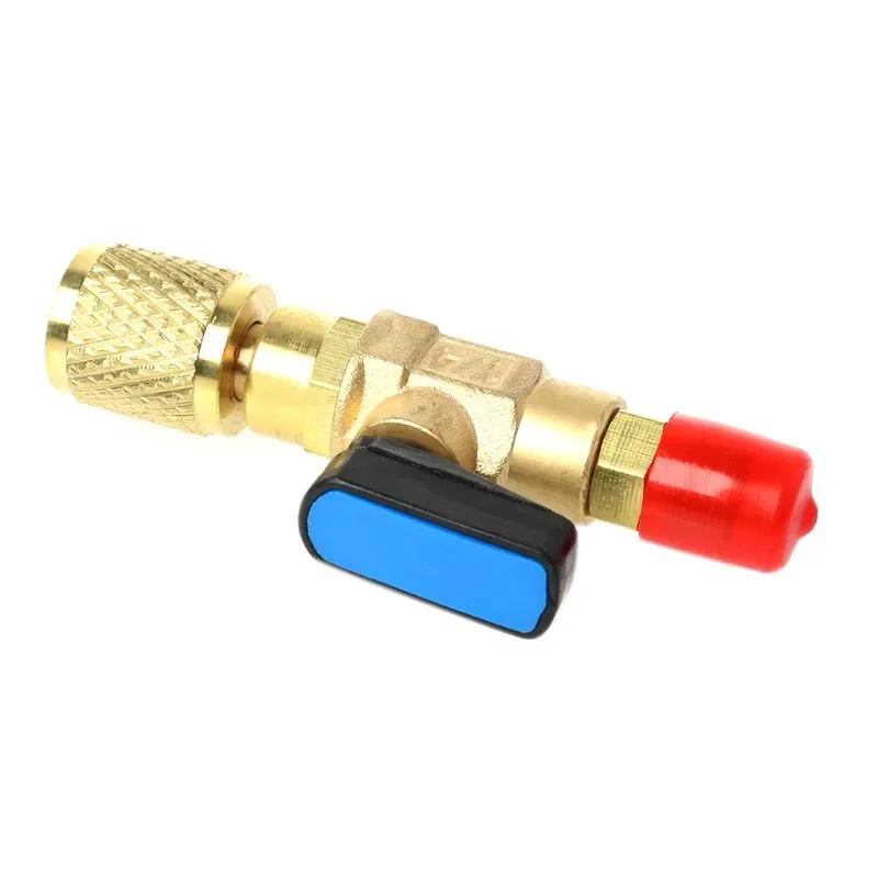 

1/4" Male to 5/16" Female SAE R410A Refrigerant Straight Ball Valve AC Charging