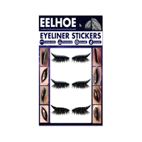 free shipping 3pcs glitter powder eyeliner false eyelashes stickers eye shadow eyeliner stage eye makeup stickers